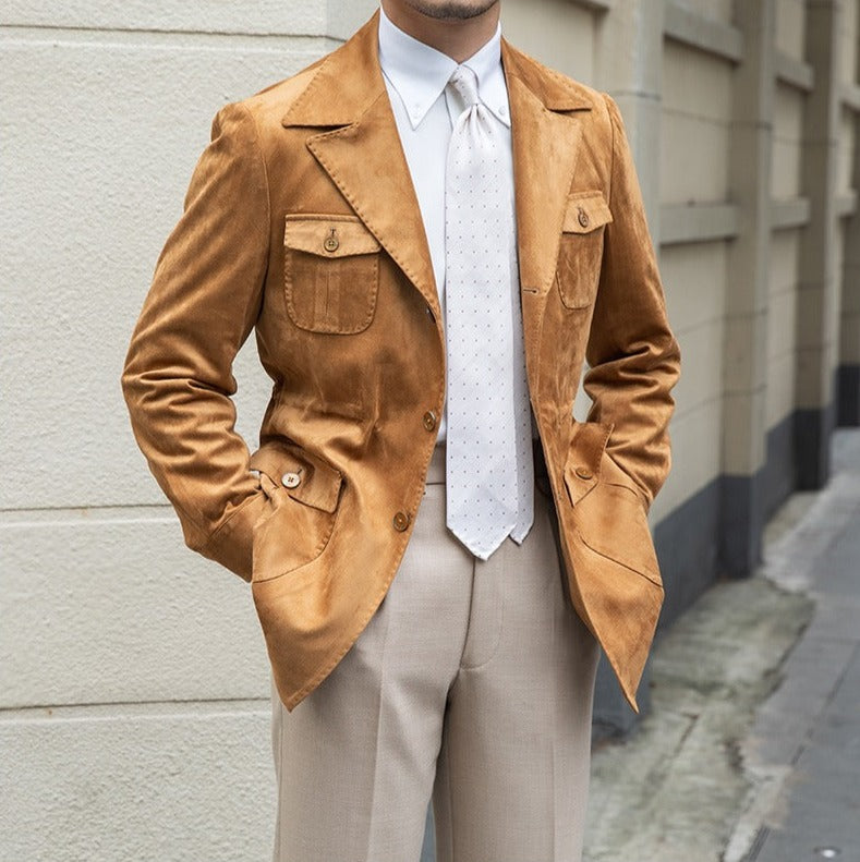 Jacke mit Anzugkragen aus Kunstwildleder Milan