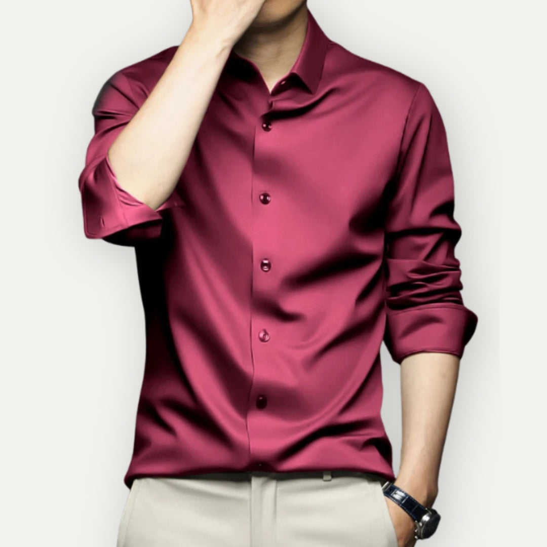 Chemise en popeline infroissable — manches longues