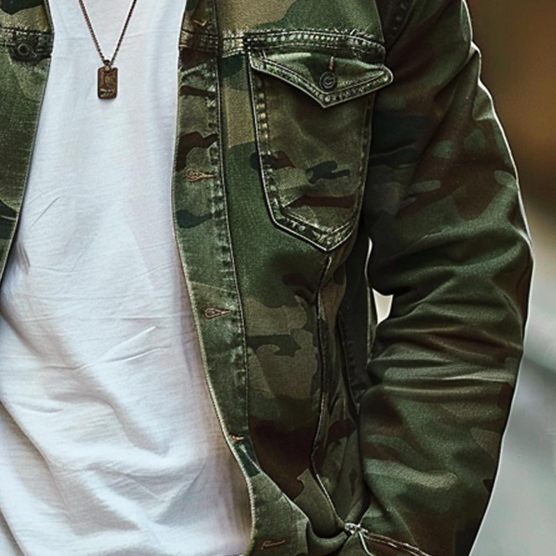 Men's Retro Camo Canvas Jacket