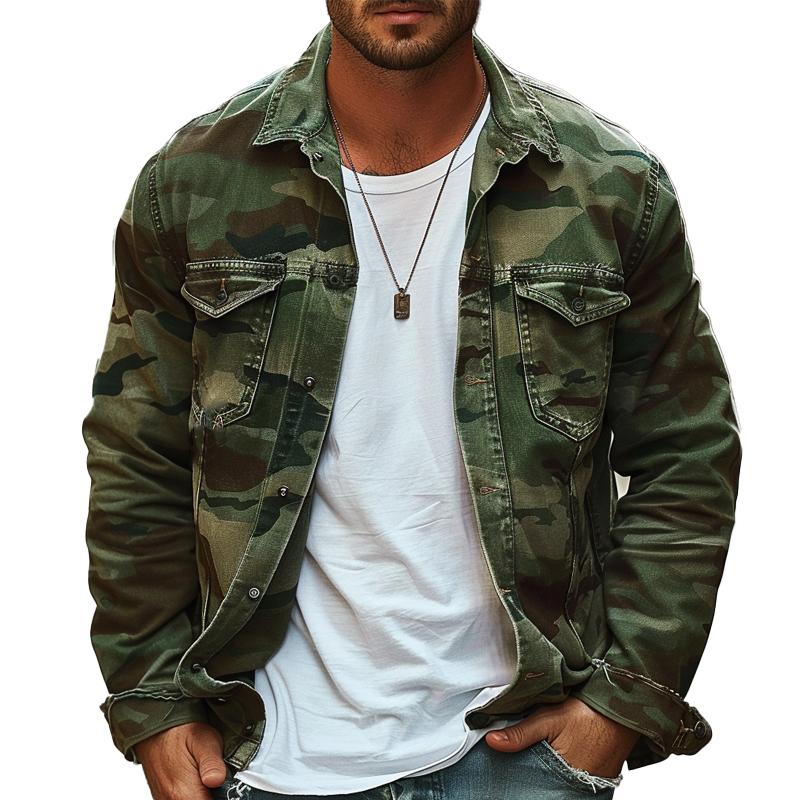 Men's Retro Camo Canvas Jacket