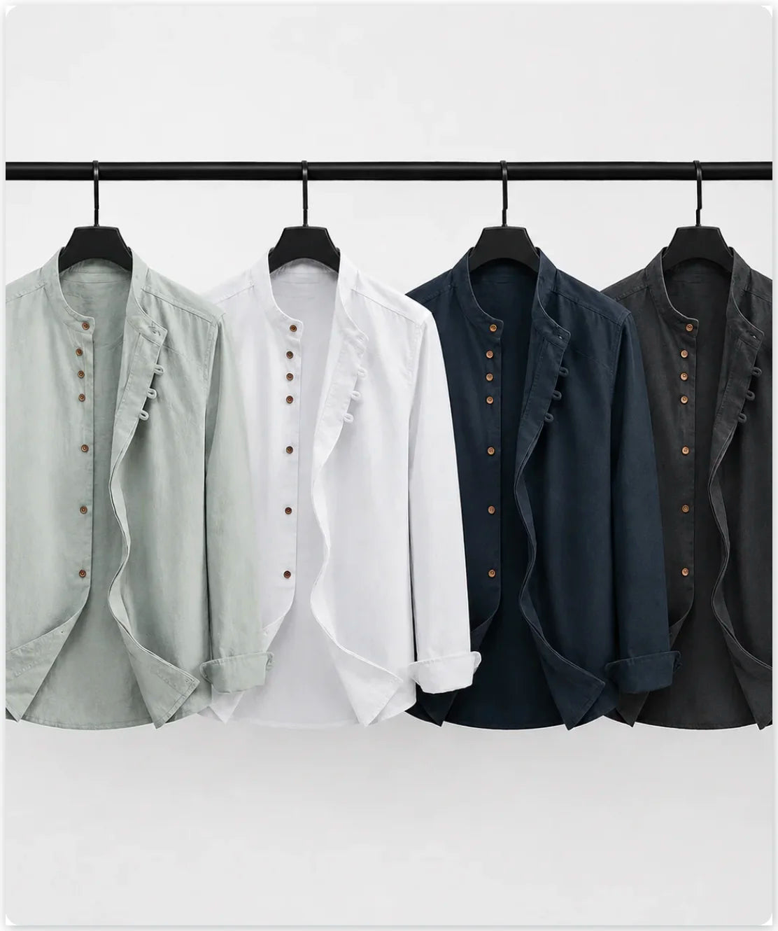 Kyoto - Men's Ultra Comfortable Band Collar Shirt