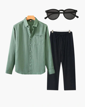 Fayymont Old Money Linen Combo (Longsleeve) - Get Sunglasses Free