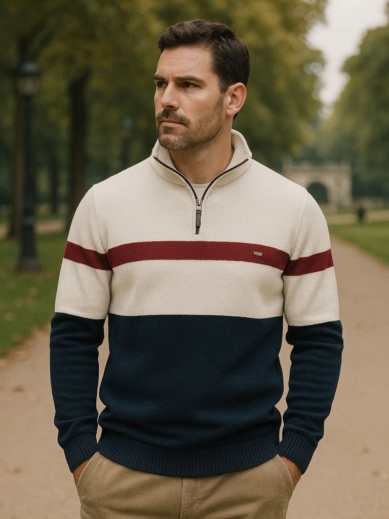 Pullover mit Viertel-Reißverschluss