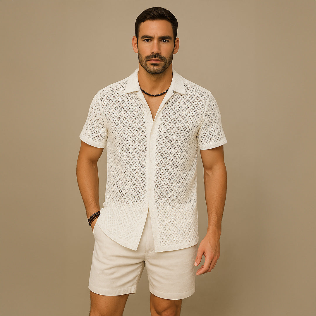 Sommer Mesh Herren Hemd