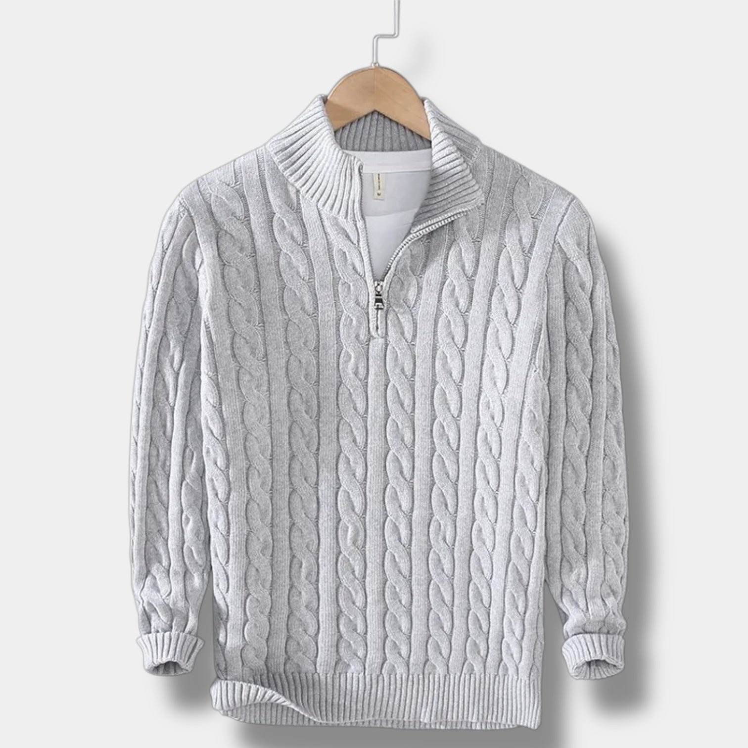 Old Money Jacquard Stehkragenpullover