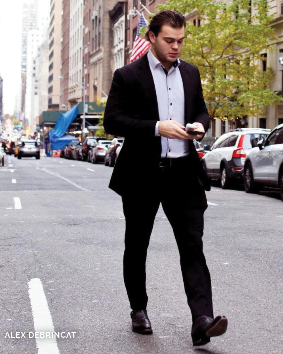 Pantalon de costume extensible coupe athlétique - noir