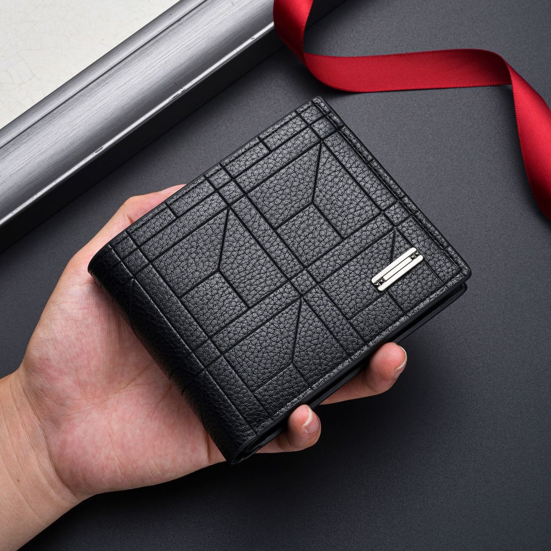Herren PU-Leder Geldbörse mit großer Kapazität & mehreren Kartenfächern Perfektes Geschenk für ihn