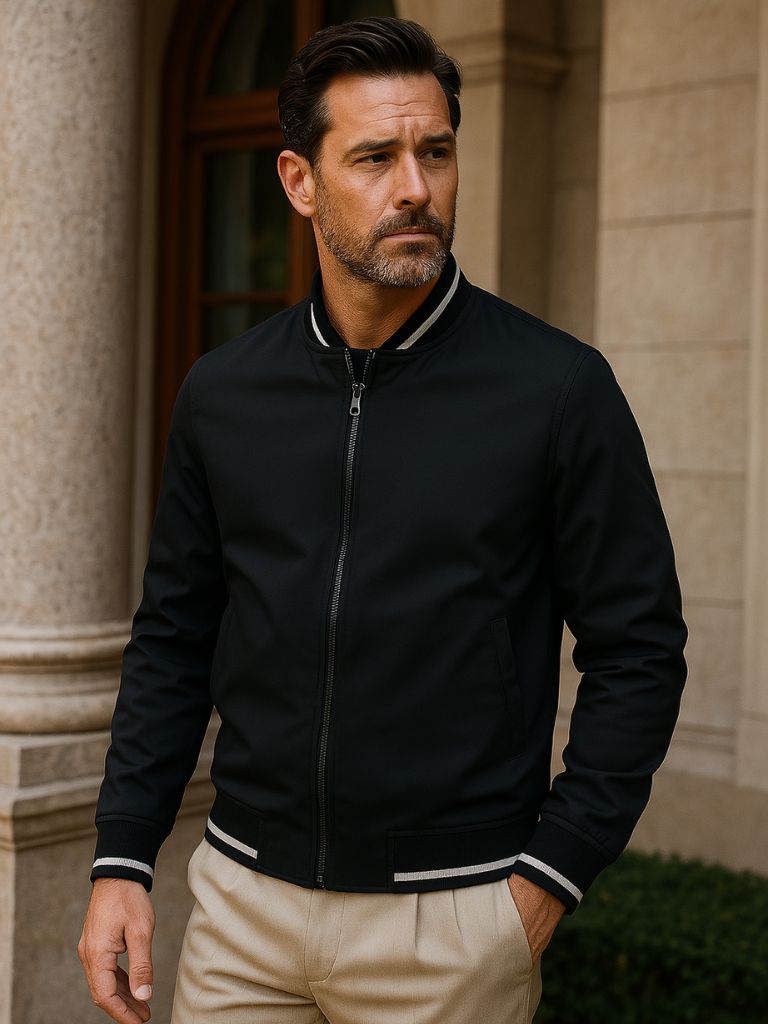Casual Baseball Bomber Jacket - Cross & Crown
