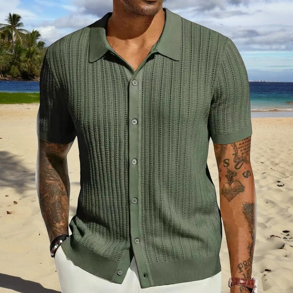 Green knitted shirt