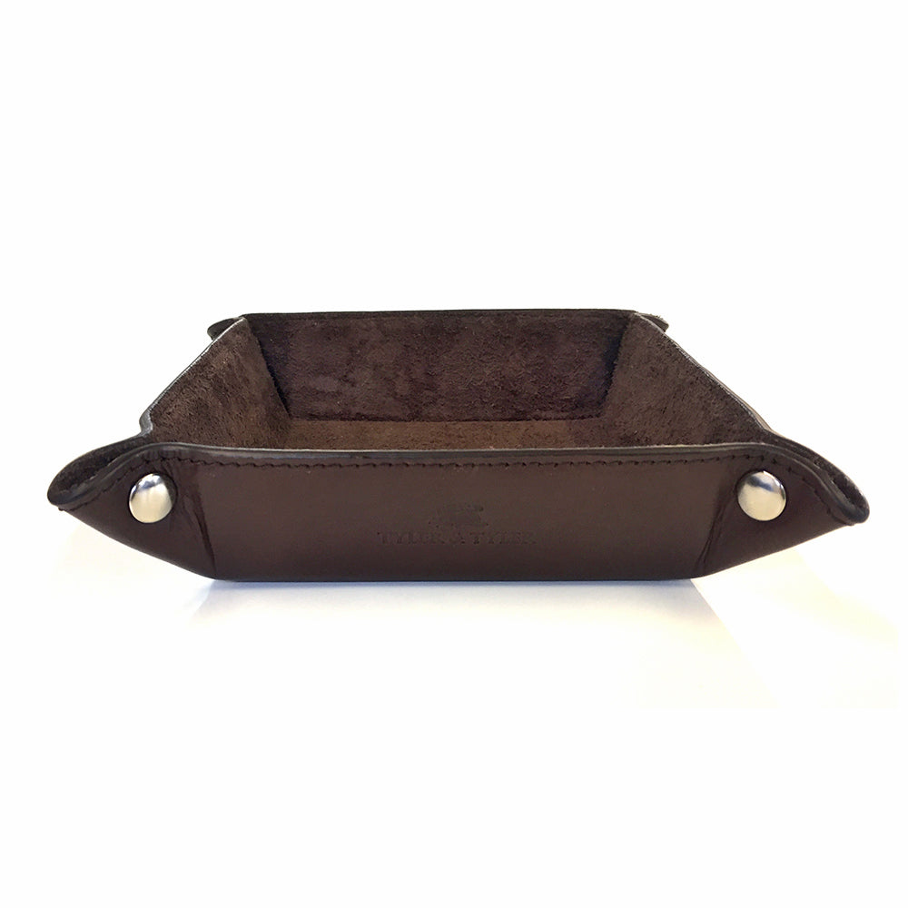 Der Regent Valet – braunes Leder Tablett