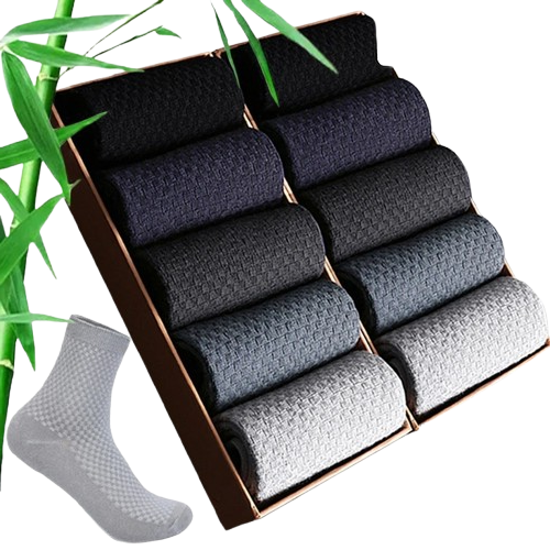 10 Pairs Bamboo Fiber Men's Socks