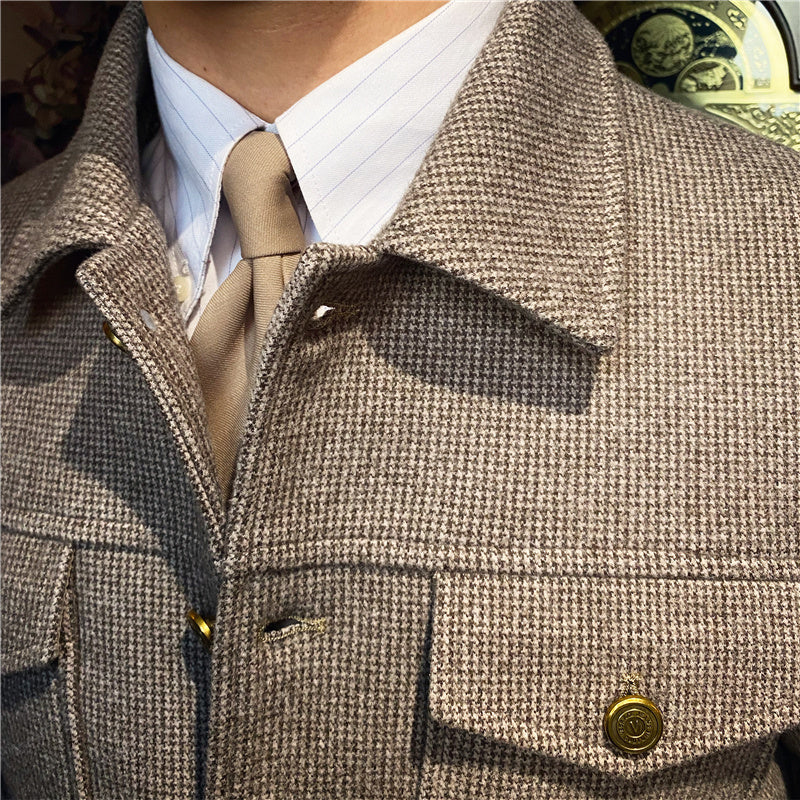 Englische Knopf Hahnentritt Jacke
