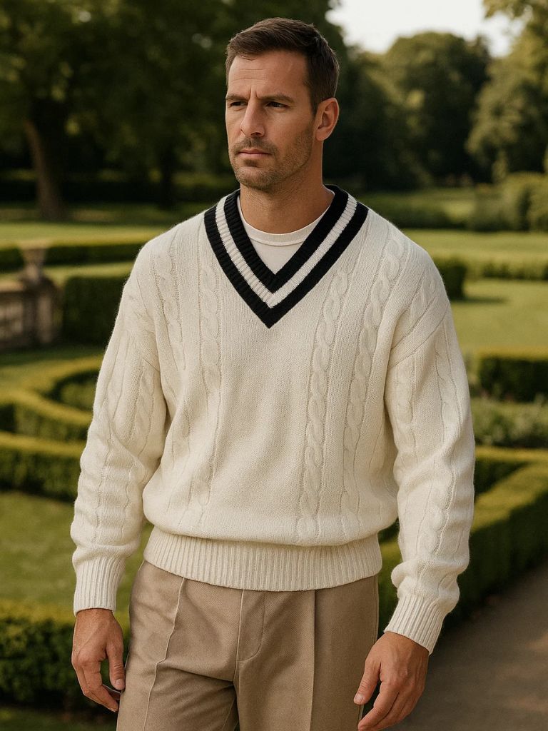 Minimalistischer V-Ausschnitt Pullover - Fayymont Co