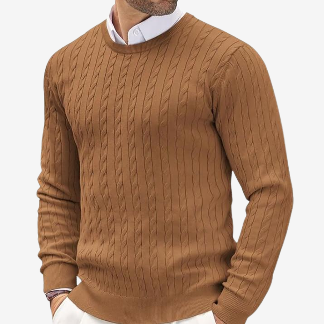Robin | Men's Crew Neck Cable Knit Sweater