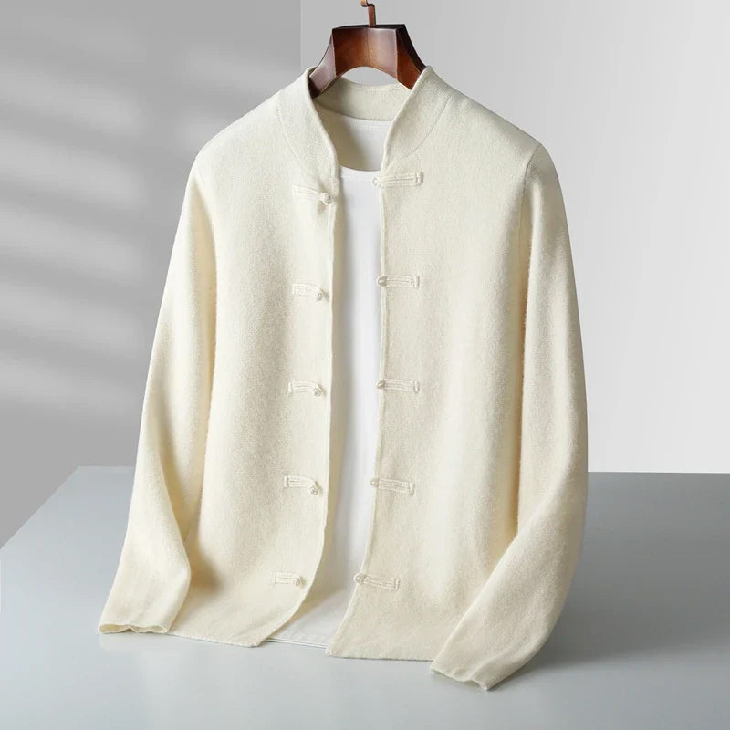 Cashmere Atelier Mandarin Collar Cardigan