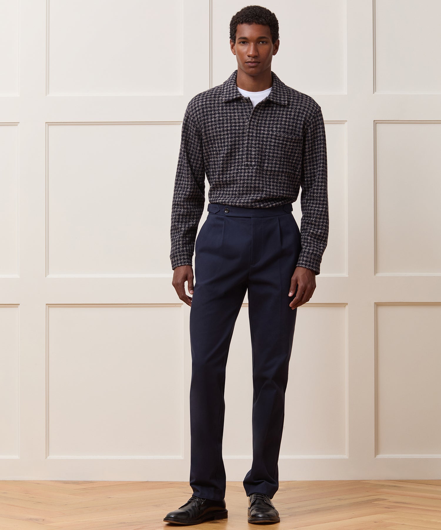 Italian Brushed Cotton Side Tab Trouser