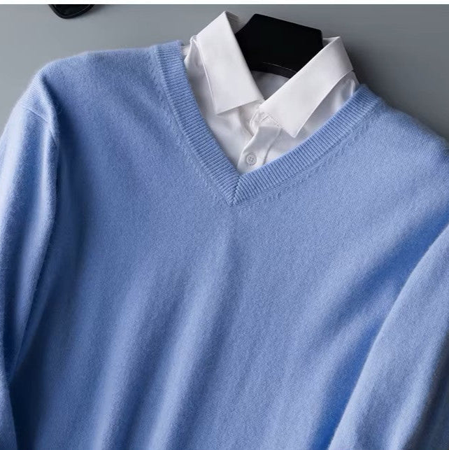 Men’s Cashmere V-Neck Sweater – Fayymont Co