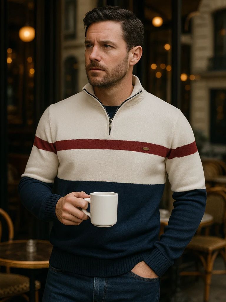 Pullover mit Viertel-Reißverschluss