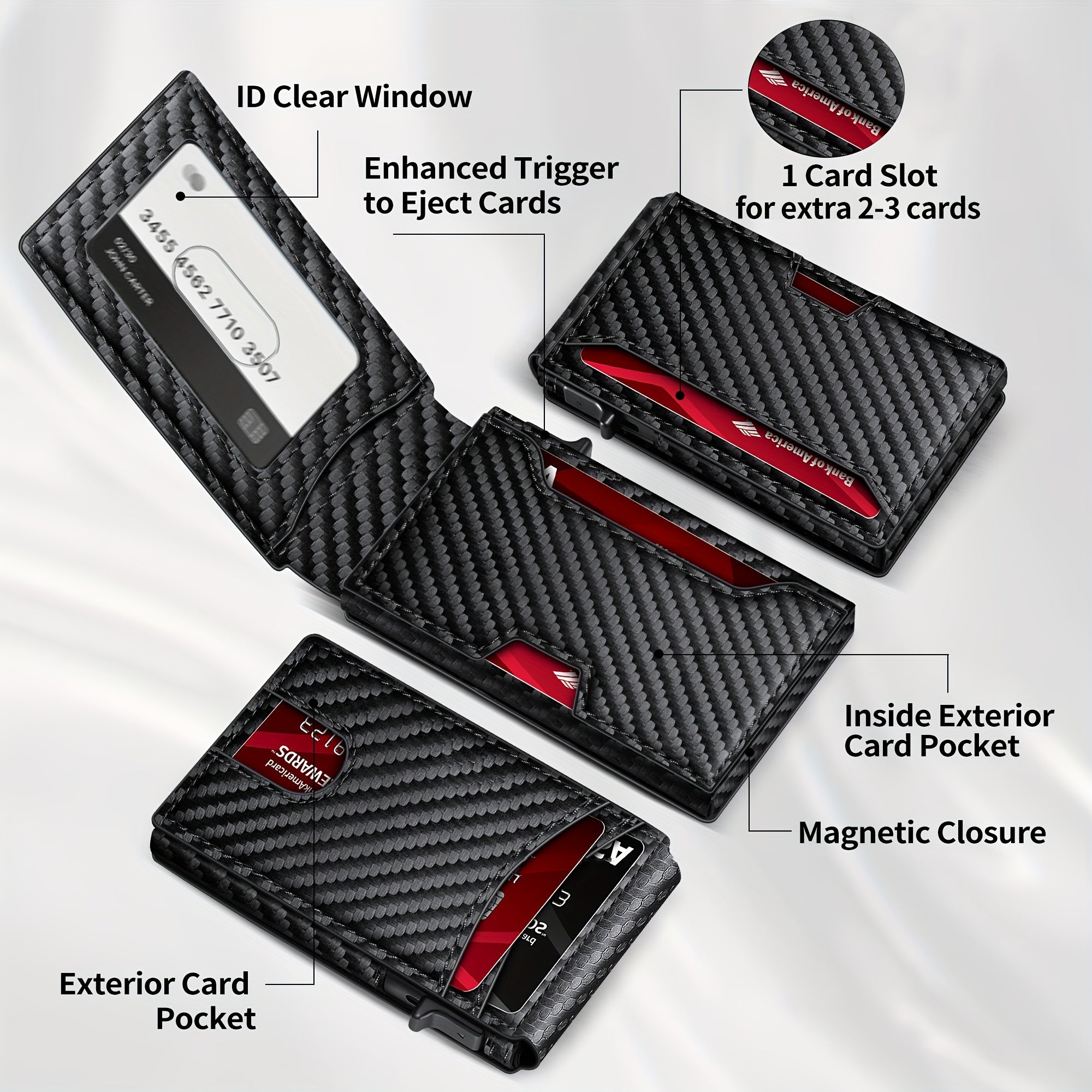 Herren RFID-blockierende Bifold-Geldbörse mit Pop-up-Karte | KOSTENLOSE Überraschungsgeschenk