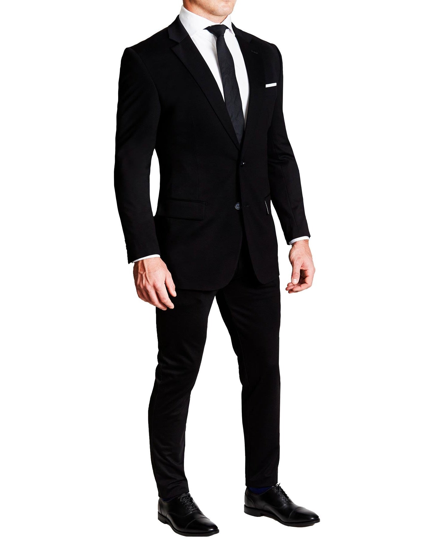 Pantalon de costume extensible coupe athlétique - noir