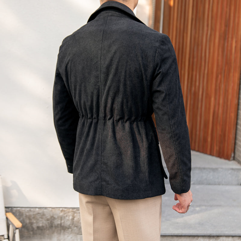 Oslo Corduroy Taillierte Safari-Jacke mit Reverskragen