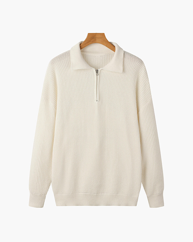 Baumwoll-Reißverschluss-Pullover - Fayymont Co