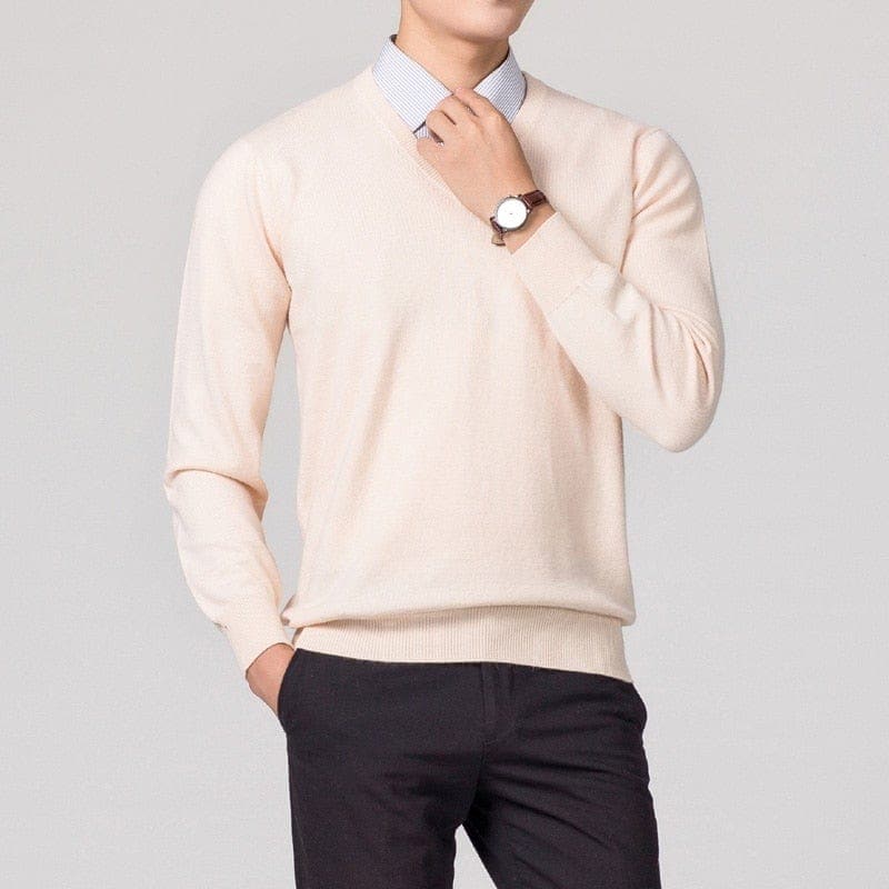 Men’s Cashmere V-Neck Sweater – Fayymont Co