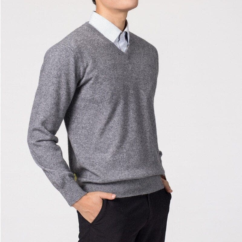 Men’s Cashmere V-Neck Sweater – Fayymont Co