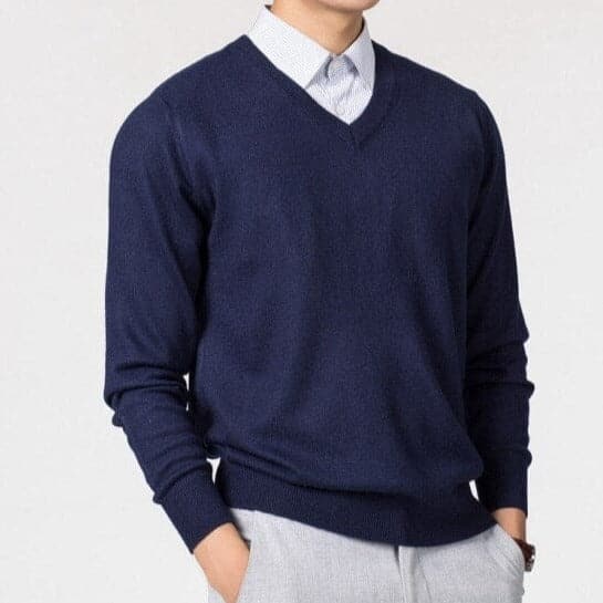Men’s Cashmere V-Neck Sweater – Fayymont Co